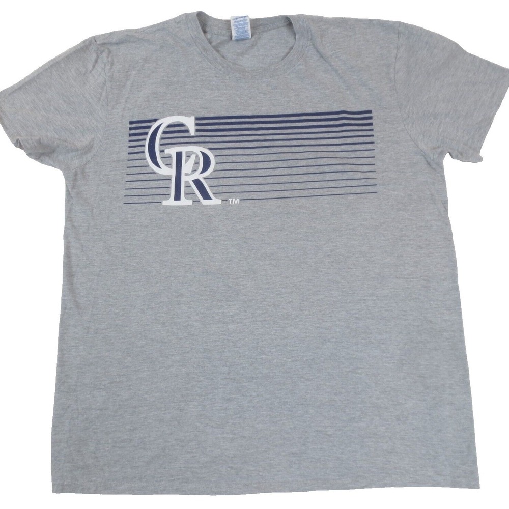 Colorado Rockies MLB Baseball T Shirt Mens XL Gray Short Sleeve Crew Neck Logo